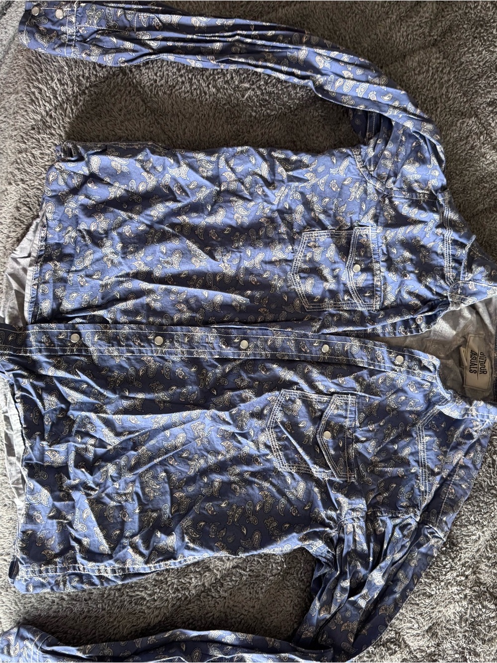 Blue Paisley Button-Up Shirt